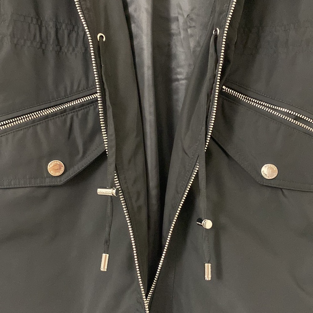 Michael Kors Black Anorak Zip Front Rain Jacket - Picture 12 of 16